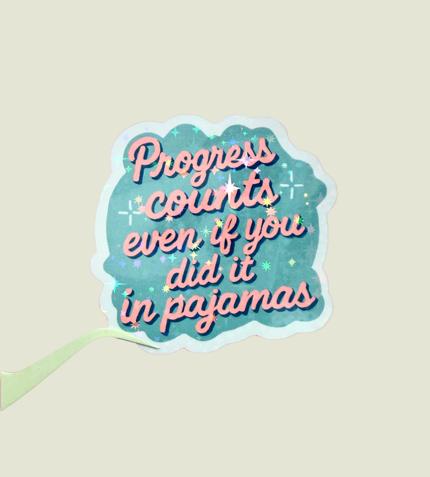 Motivational holographic sticker