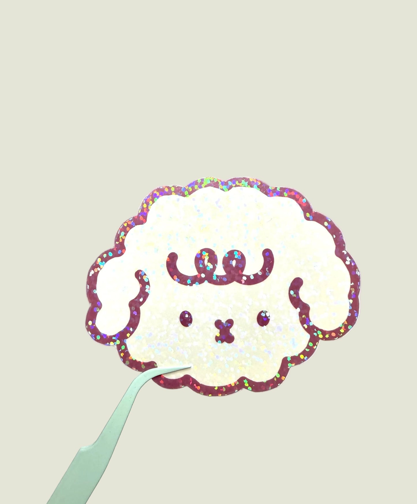 Mochi fluff holographic sticker