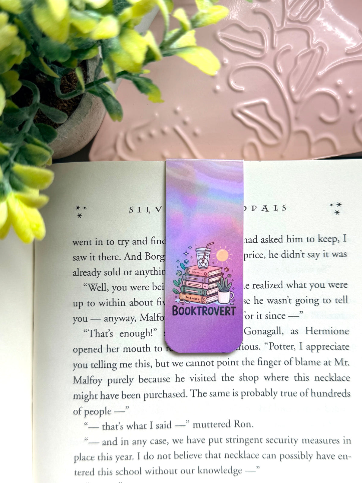Booktrovert holographic magnetic bookmark