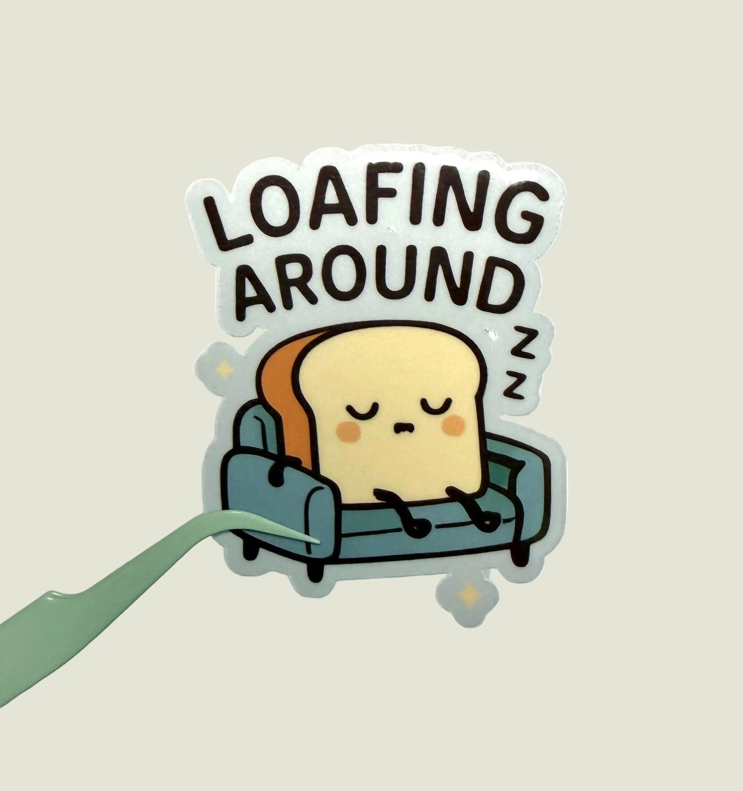 Loafing around sticker