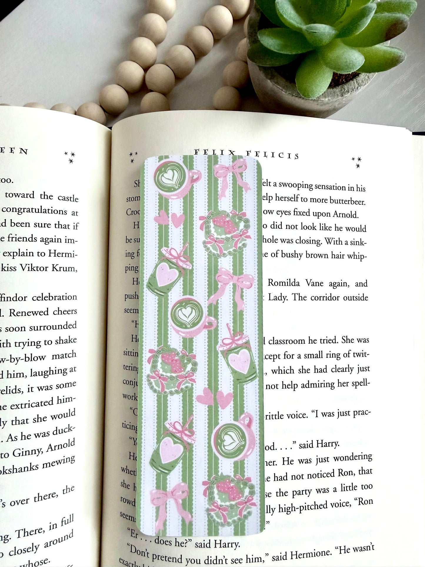 Matcha Love Stripes bookmark