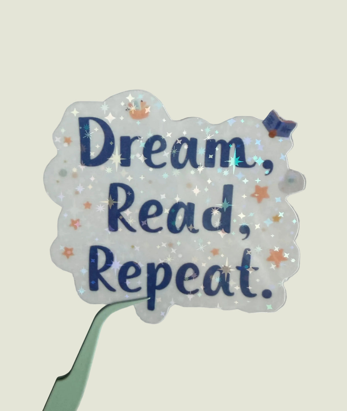 Dream read repeat holographic sticker