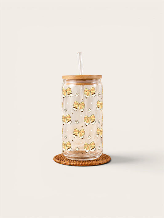 Buttercream bows libbey glass can