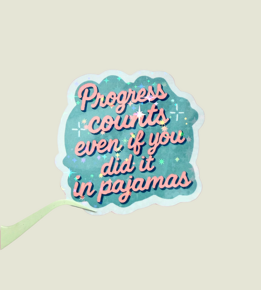 Motivational holographic sticker