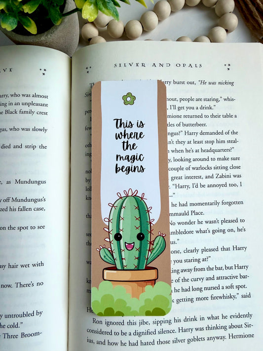 Smiley cactus bookmark