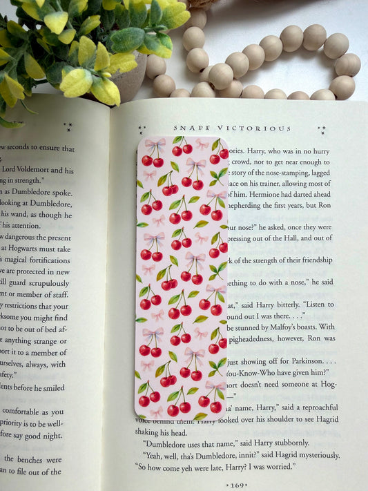 Cherry & bow bookmark