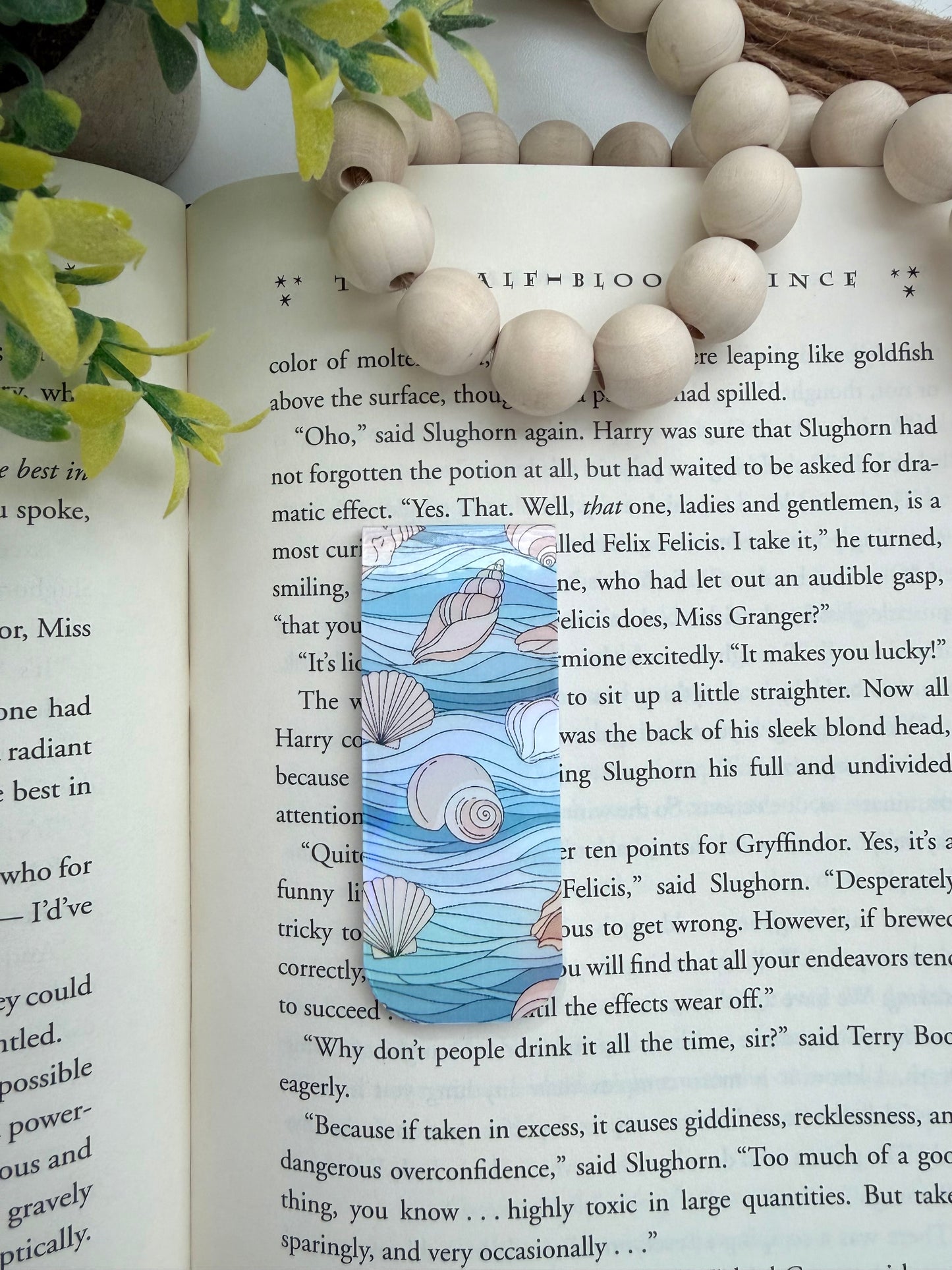 Aqua tide holo magnetic bookmark