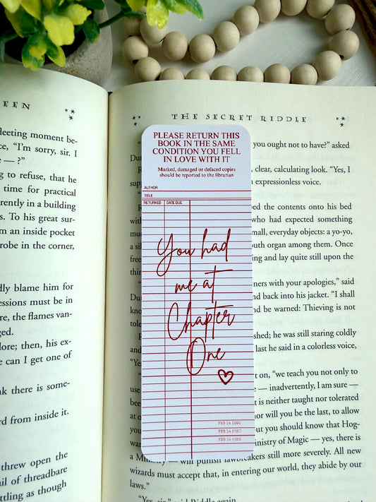 You had me at chapter one bookmark