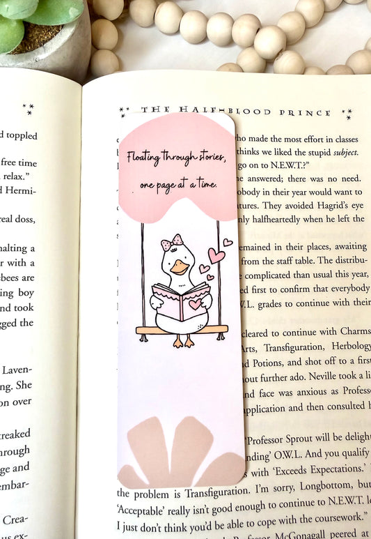 Floating through stories bookmark