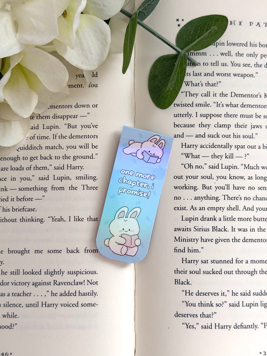 Book bunny holo magnetic bookmark
