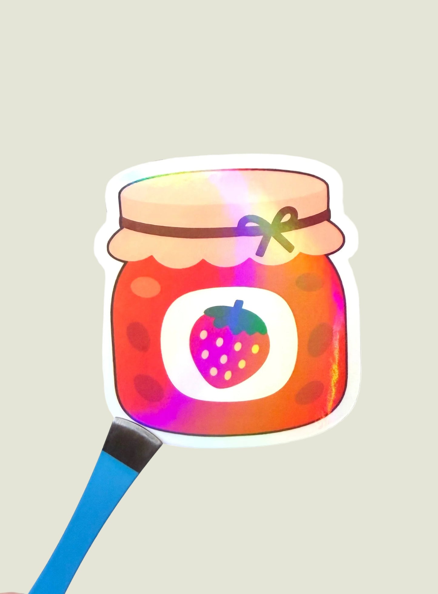 Strawberry jam holographic sticker