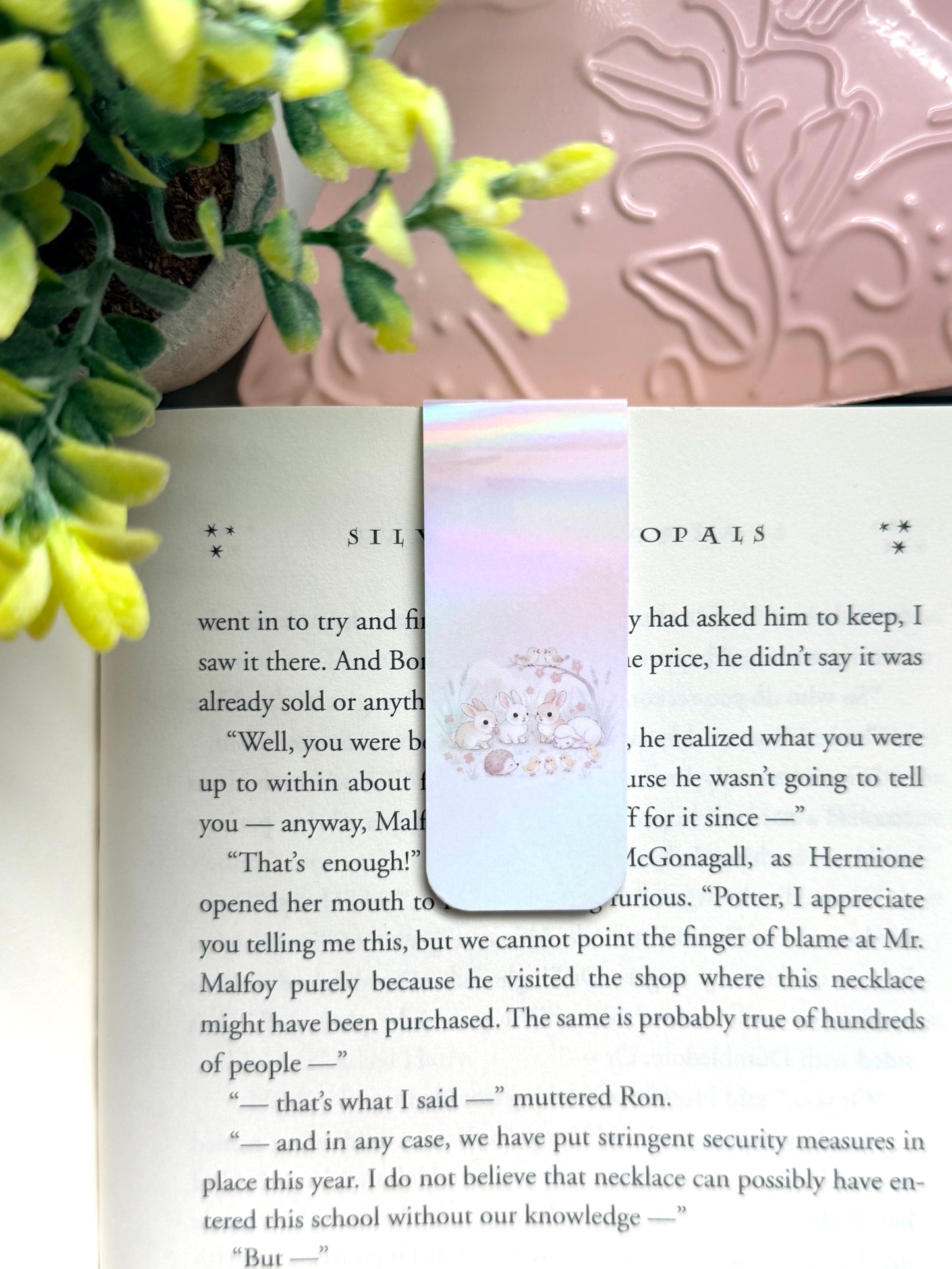 Little Bunny Lullaby holographic magnetic bookmark