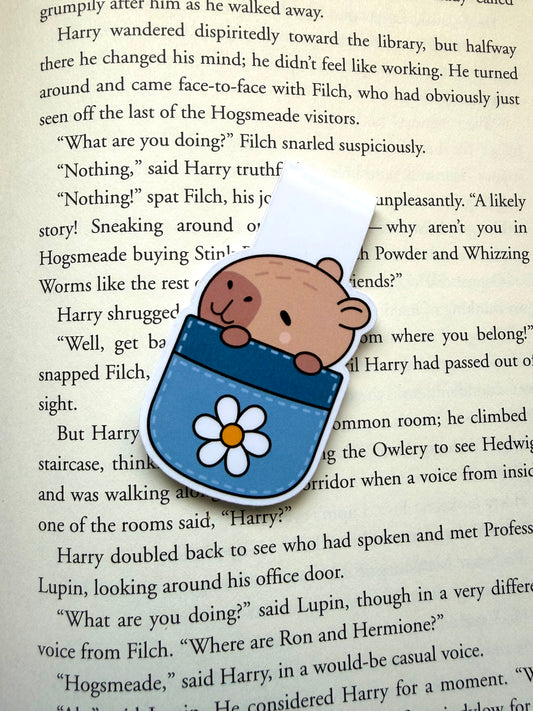 Pocket capybara magnetic bookmark