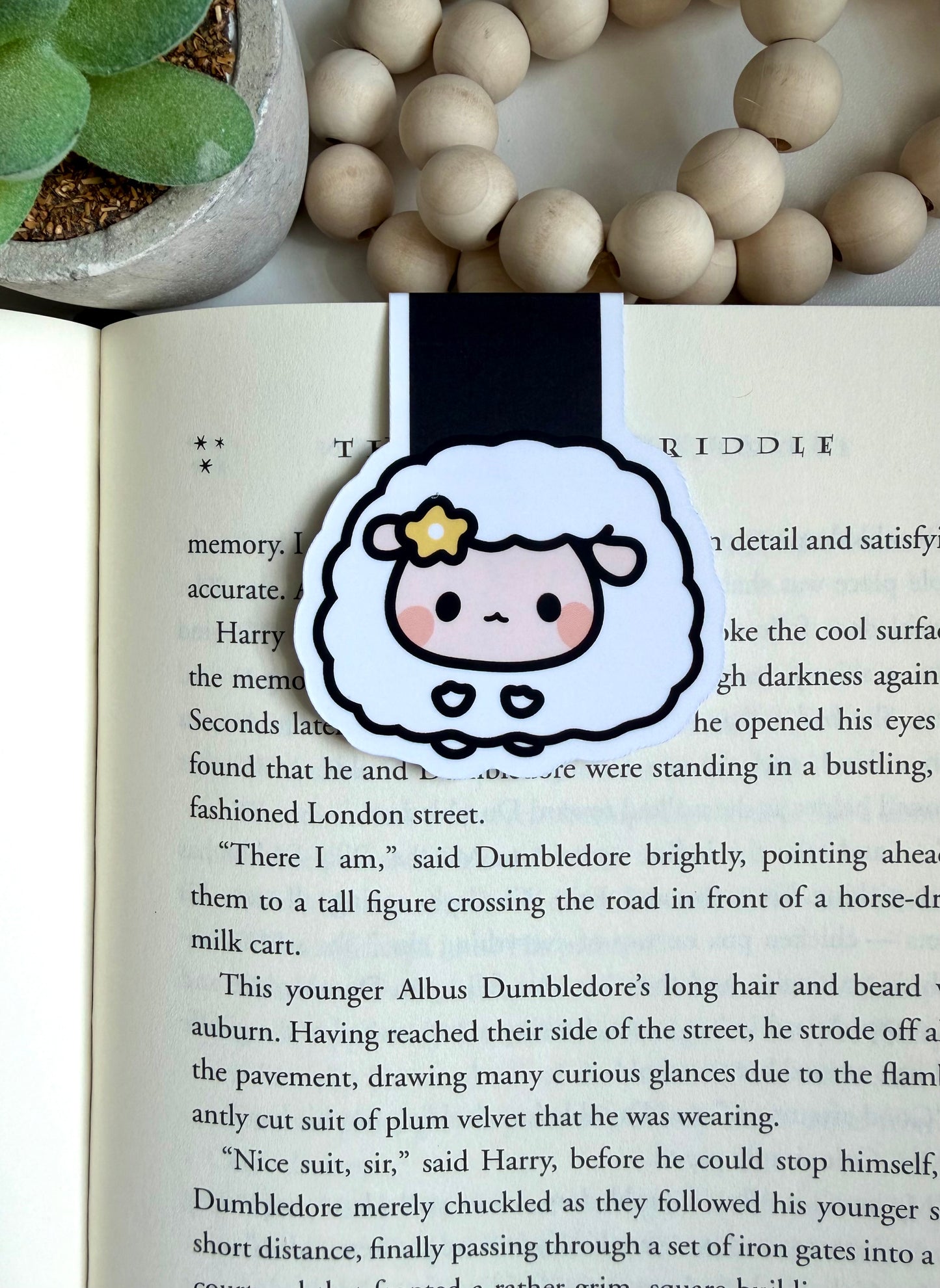 Cute sheep magnetic bookmark