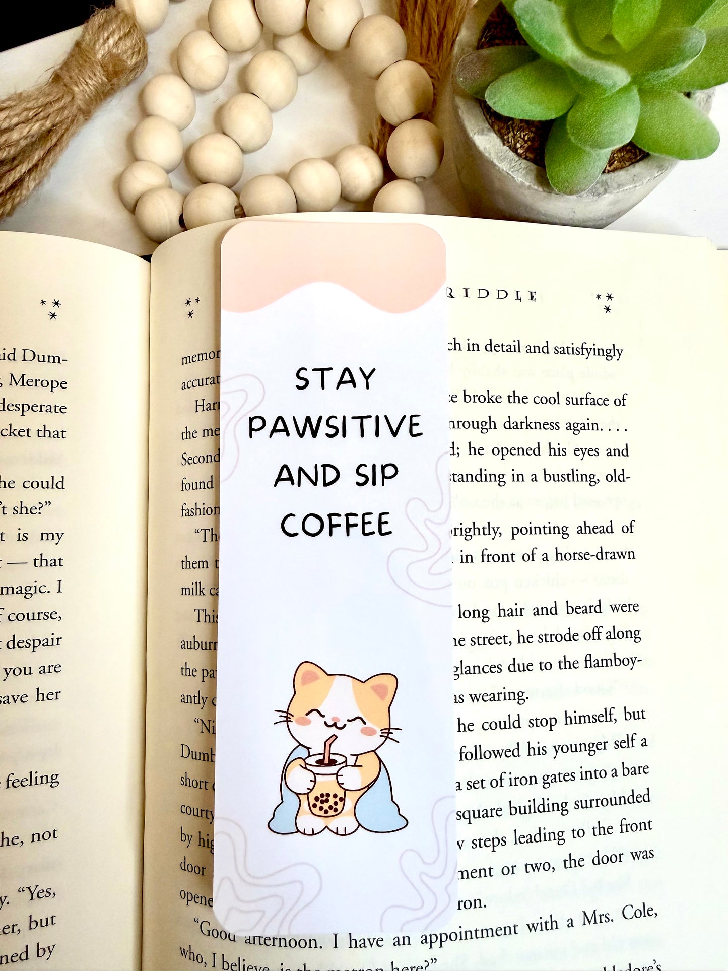 Stay pawsitive bookmark