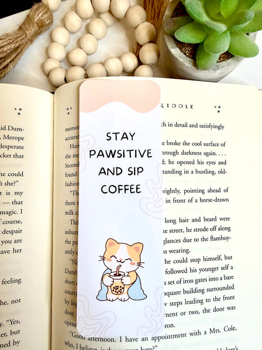 Stay pawsitive bookmark
