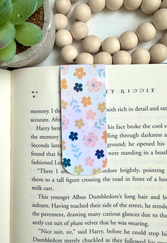 Spring flower holographic magnetic bookmark