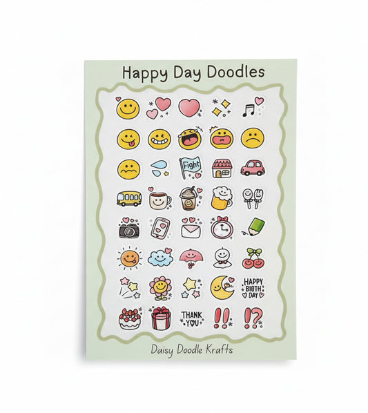 Happy day doodles sticker sheet