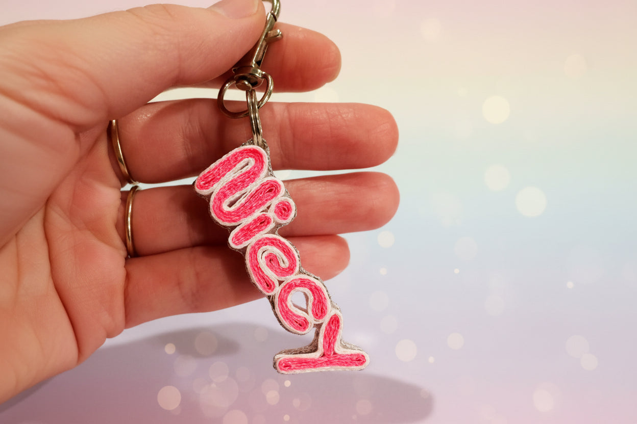 Handmade ribbon keychain