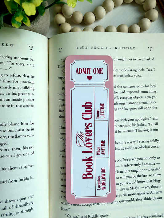 Book lovers club bookmark