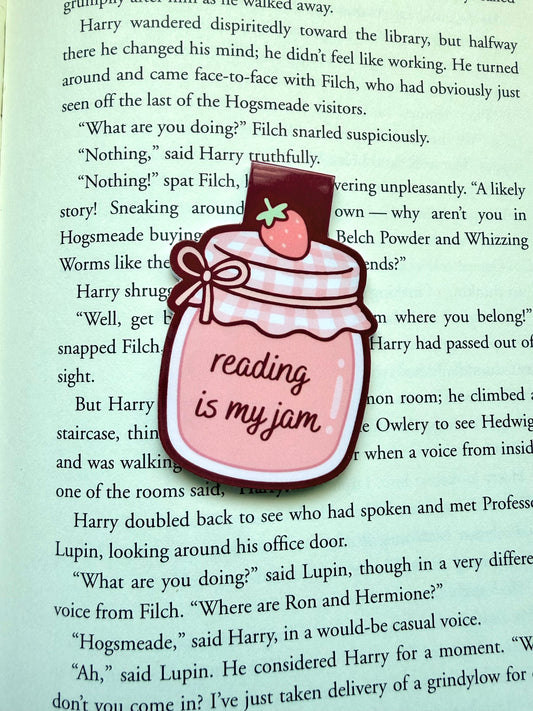Reading is my jam magnetic bookmark