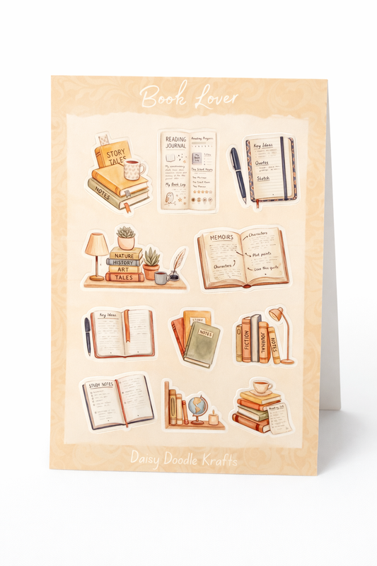 Book lover sticker sheet