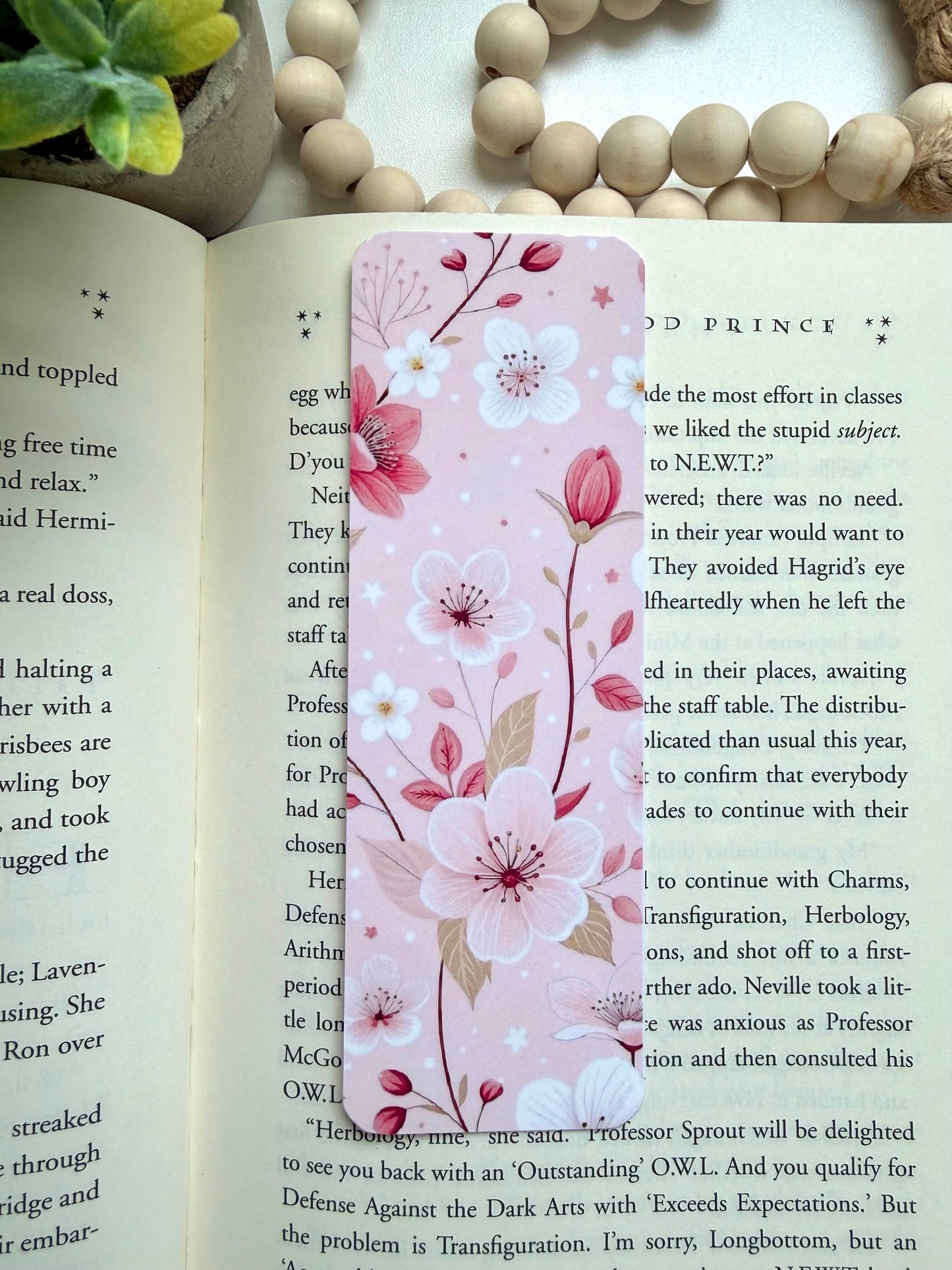 Pink spring bookmark