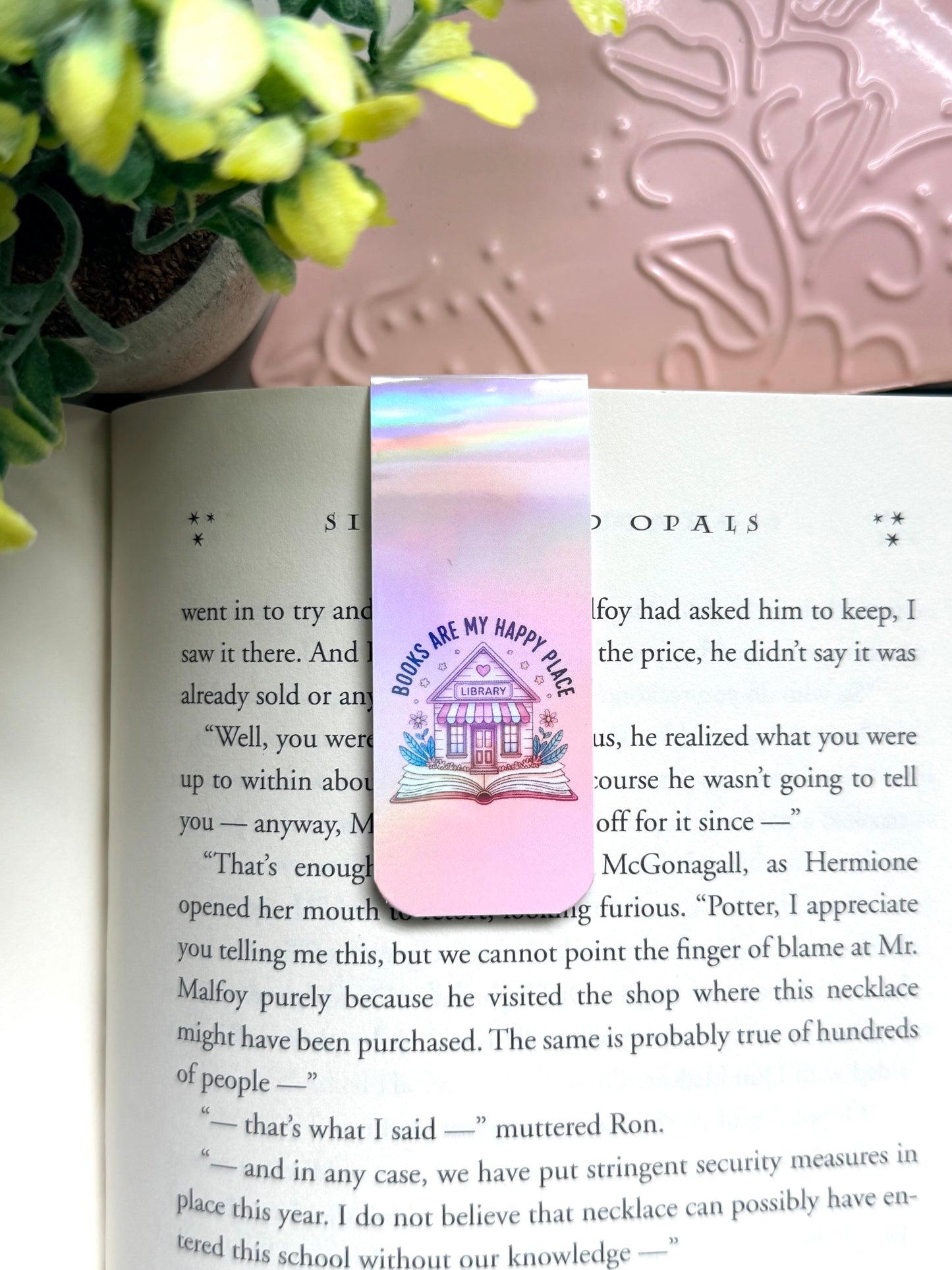 My happy place holographic magnetic bookmark