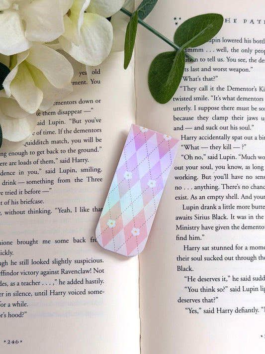 Blossom Check holo magnetic bookmark
