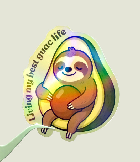 Best guac life holographic sticker