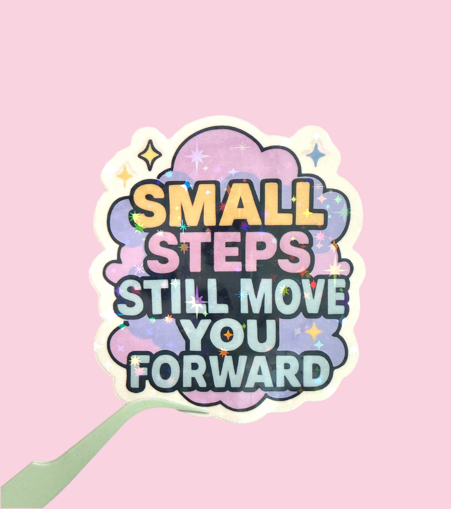 Motivational holographic sticker