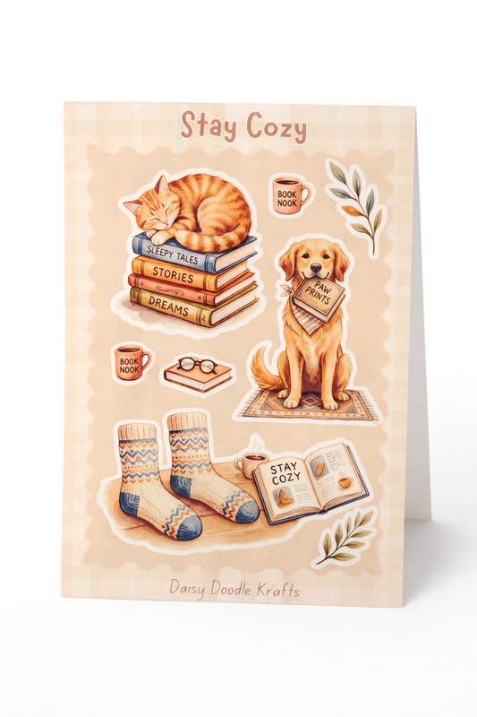 Stay cozy sticker sheet