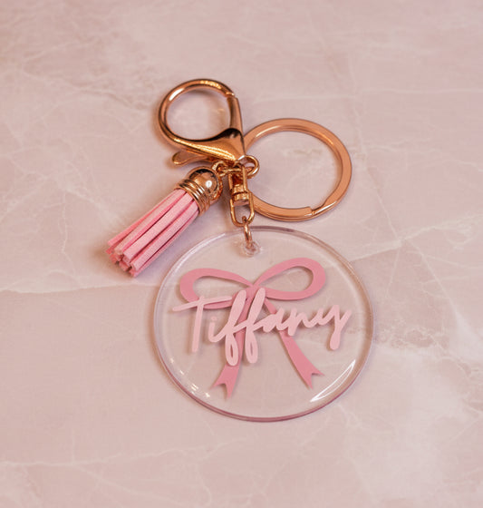 Personalized bow keychain