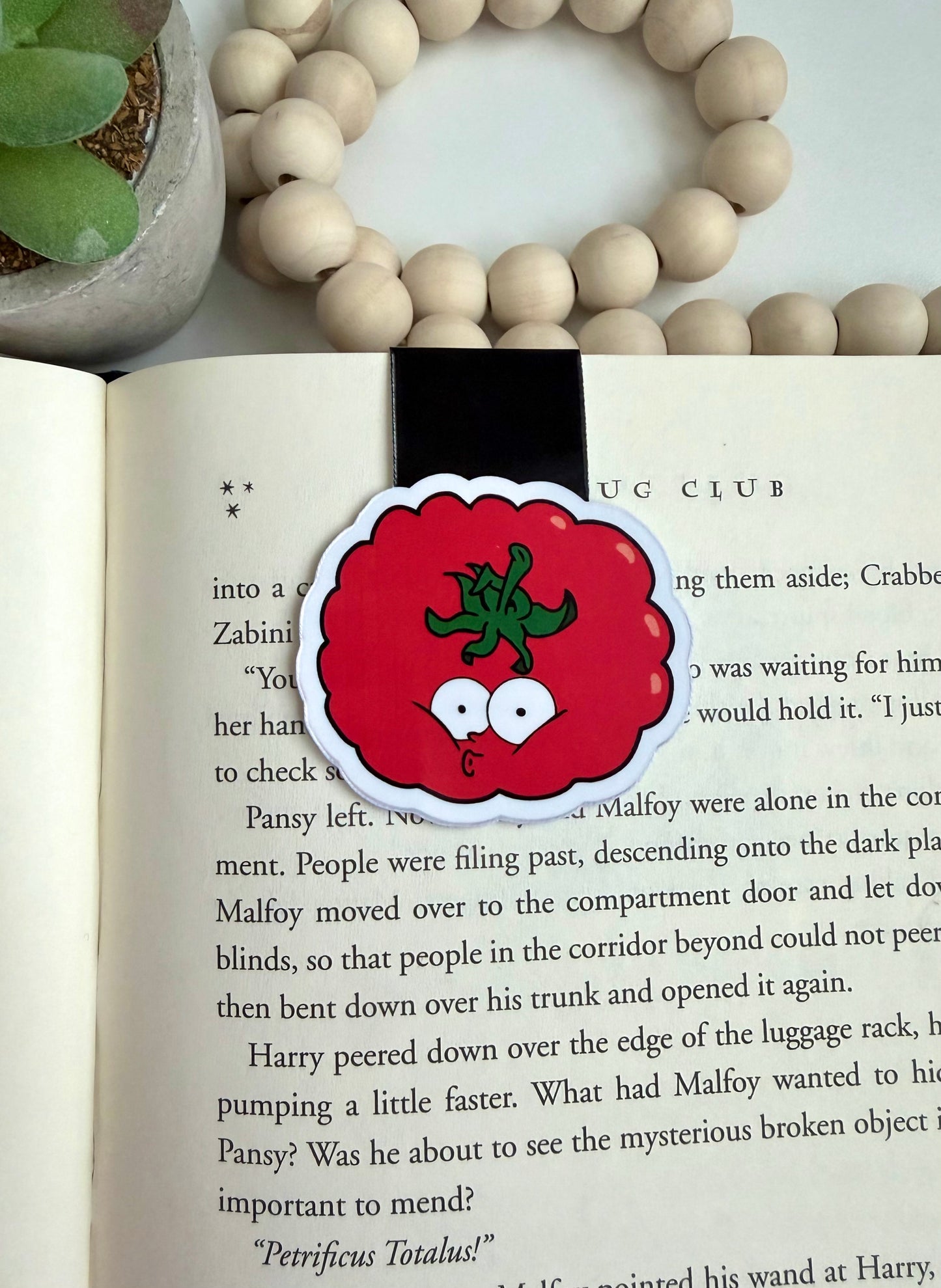 Scary tomato magnetic bookmark