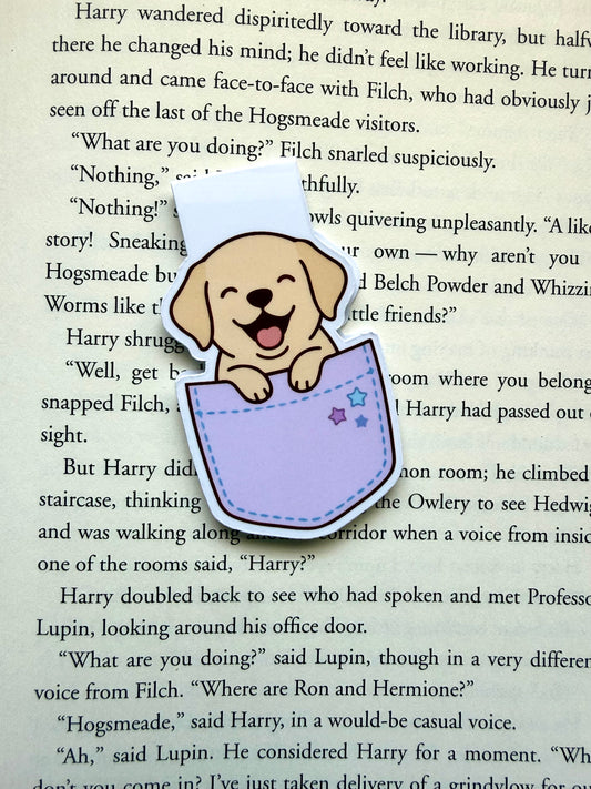 Pocket dog magnetic bookmark