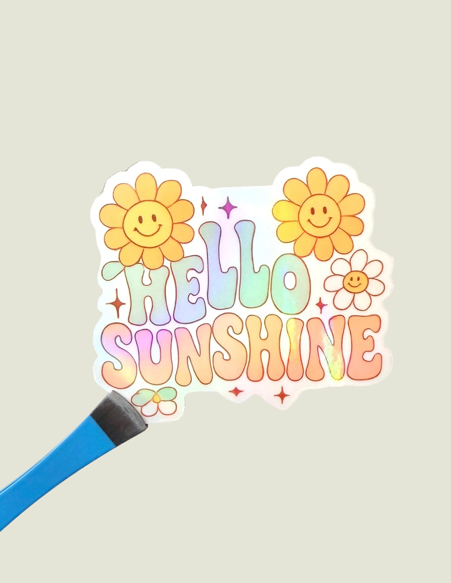 Hello sunshine holographic sticker
