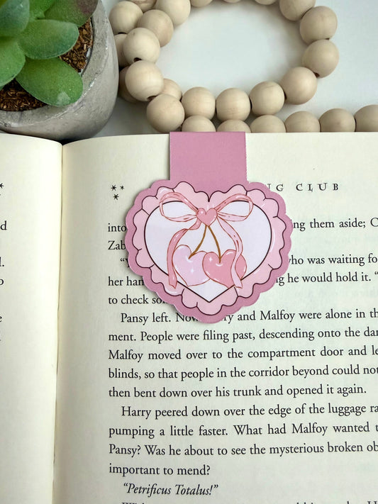 Sweet cherry bow magnetic bookmark