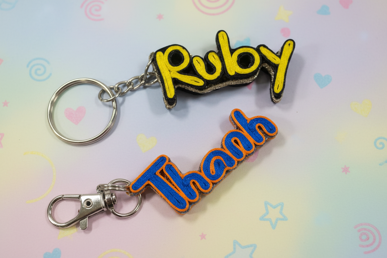 Handmade ribbon keychain