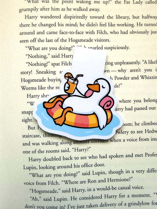 Summer swan escape magnetic bookmark