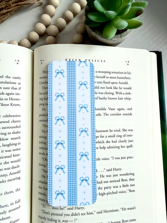 Twist of blue bookmark