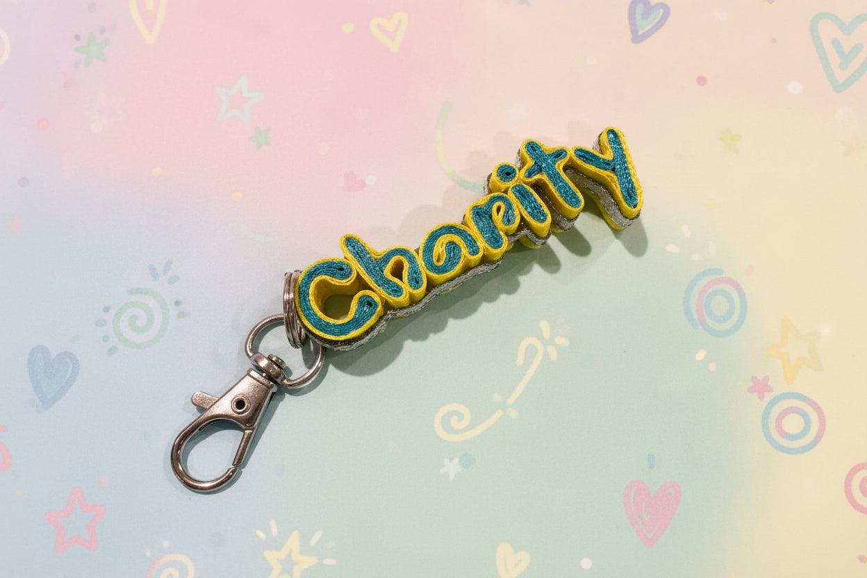 Handmade ribbon keychain