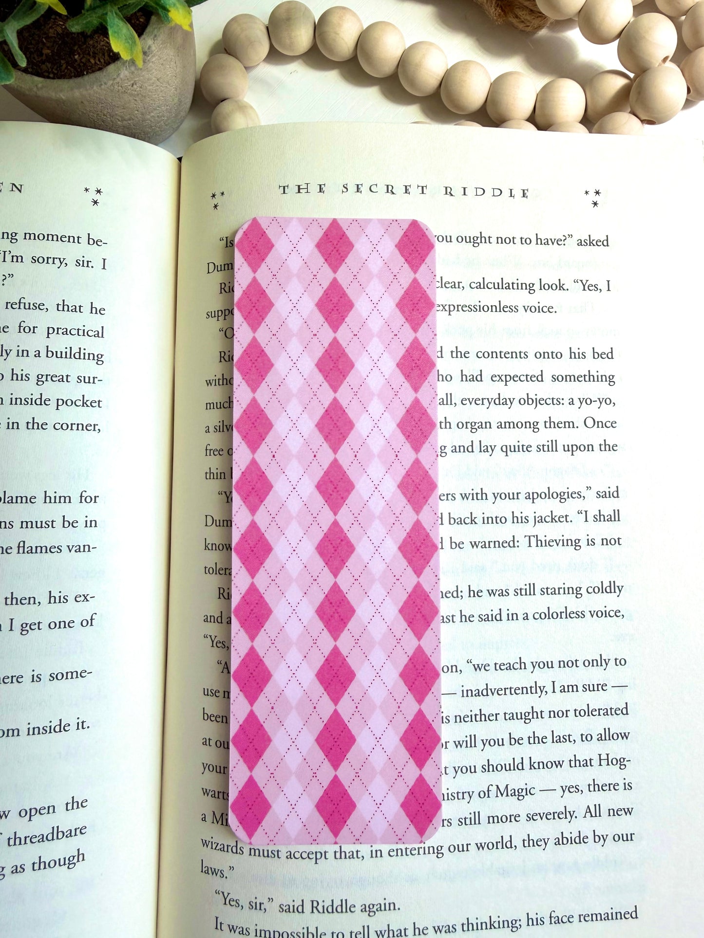 Cotton Candy Argyle bookmark