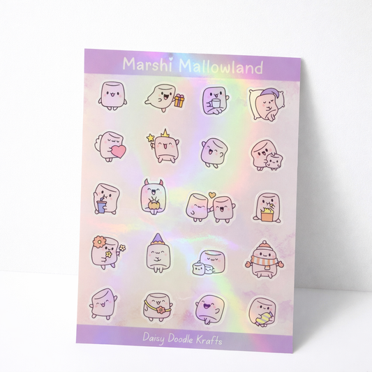 Marshi mallowland holographic sticker sheet