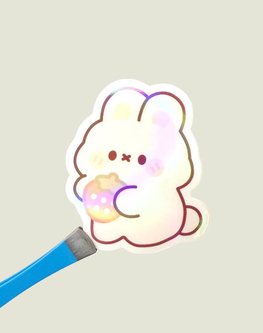 Berry bunny holographic sticker