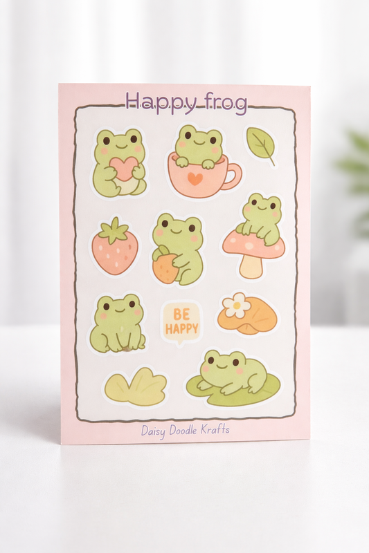 Happy frog sticker sheet