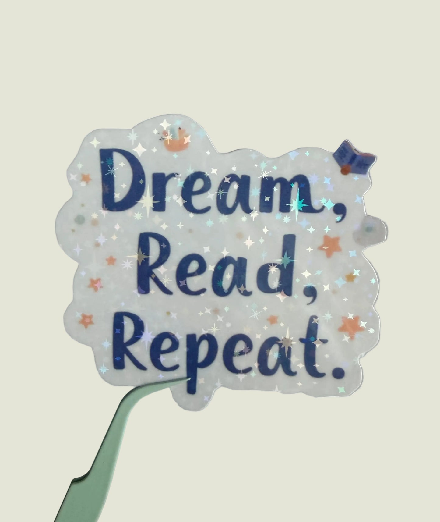 Dream read repeat holographic sticker