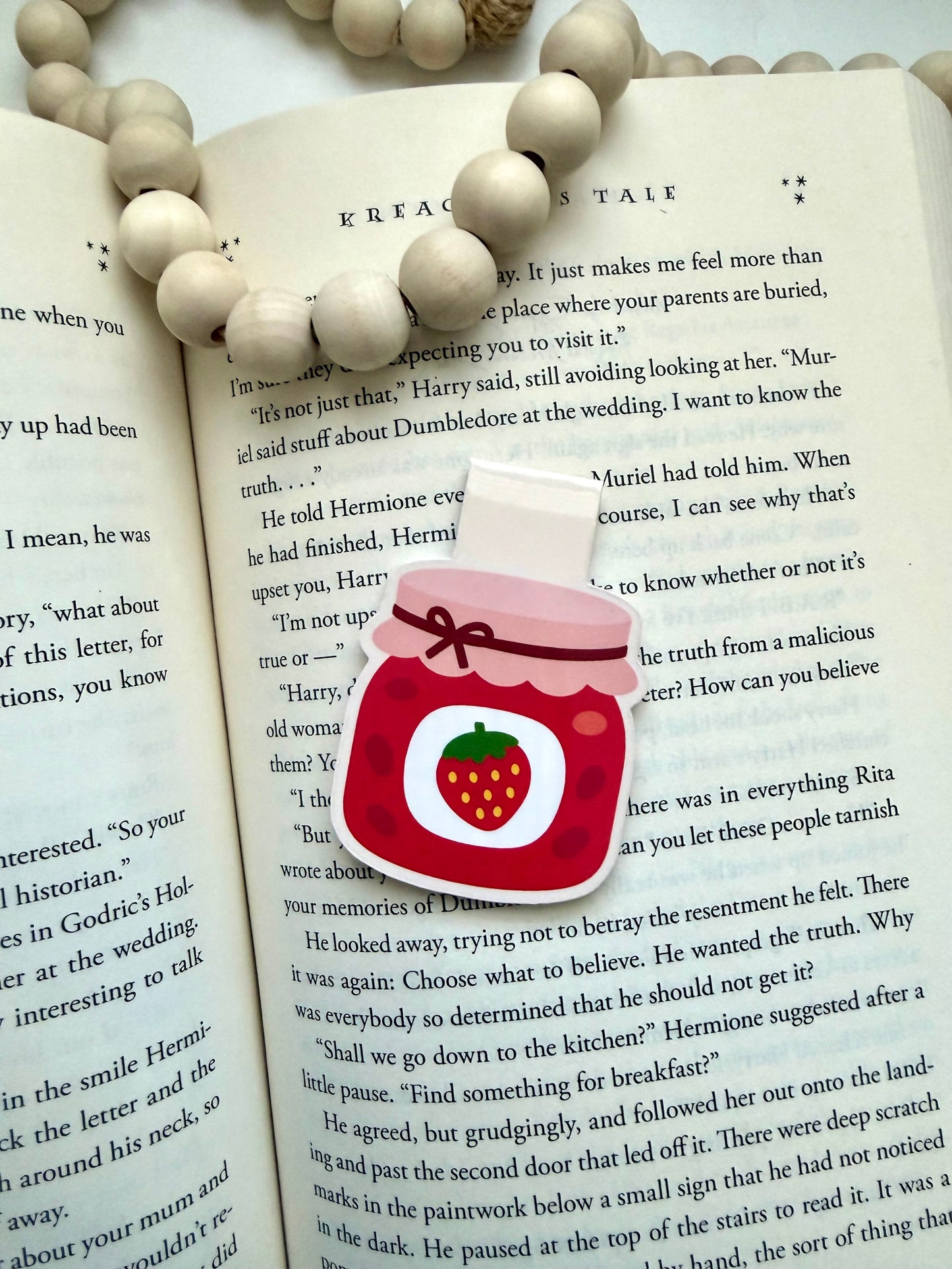 Strawberry jam magnetic bookmark