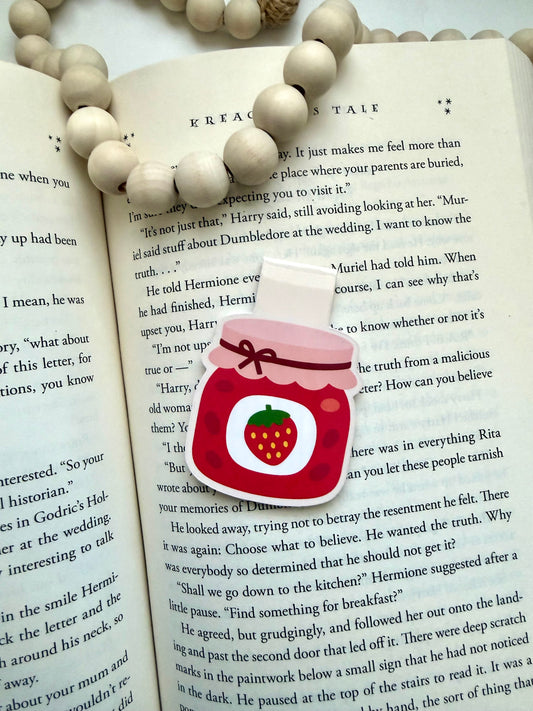 Strawberry jam magnetic bookmark