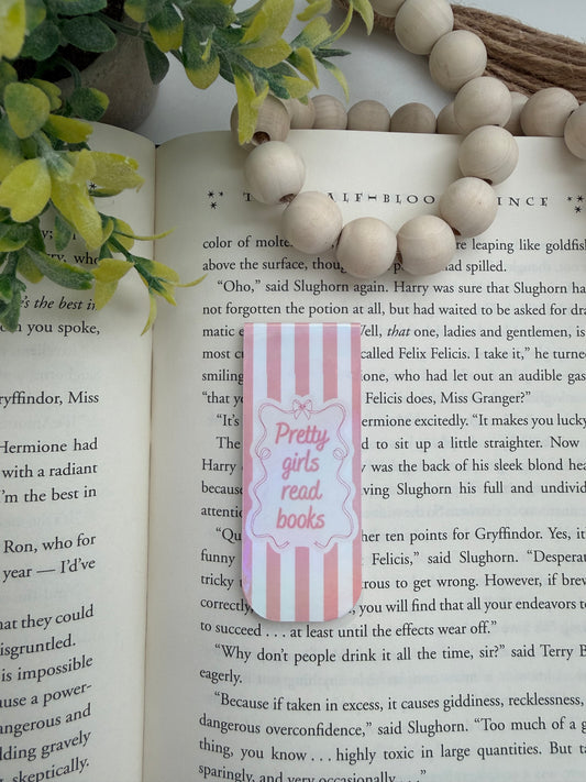 Pretty girls read books holographic magnetic bookmark