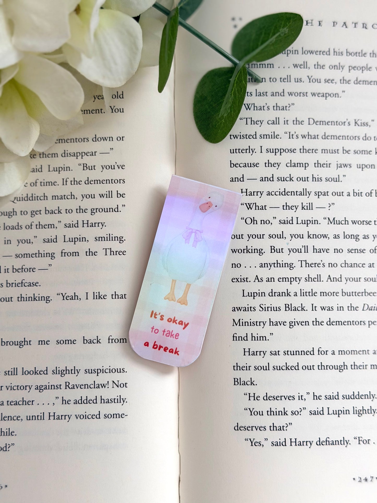 Gentle goose holo magnetic bookmark